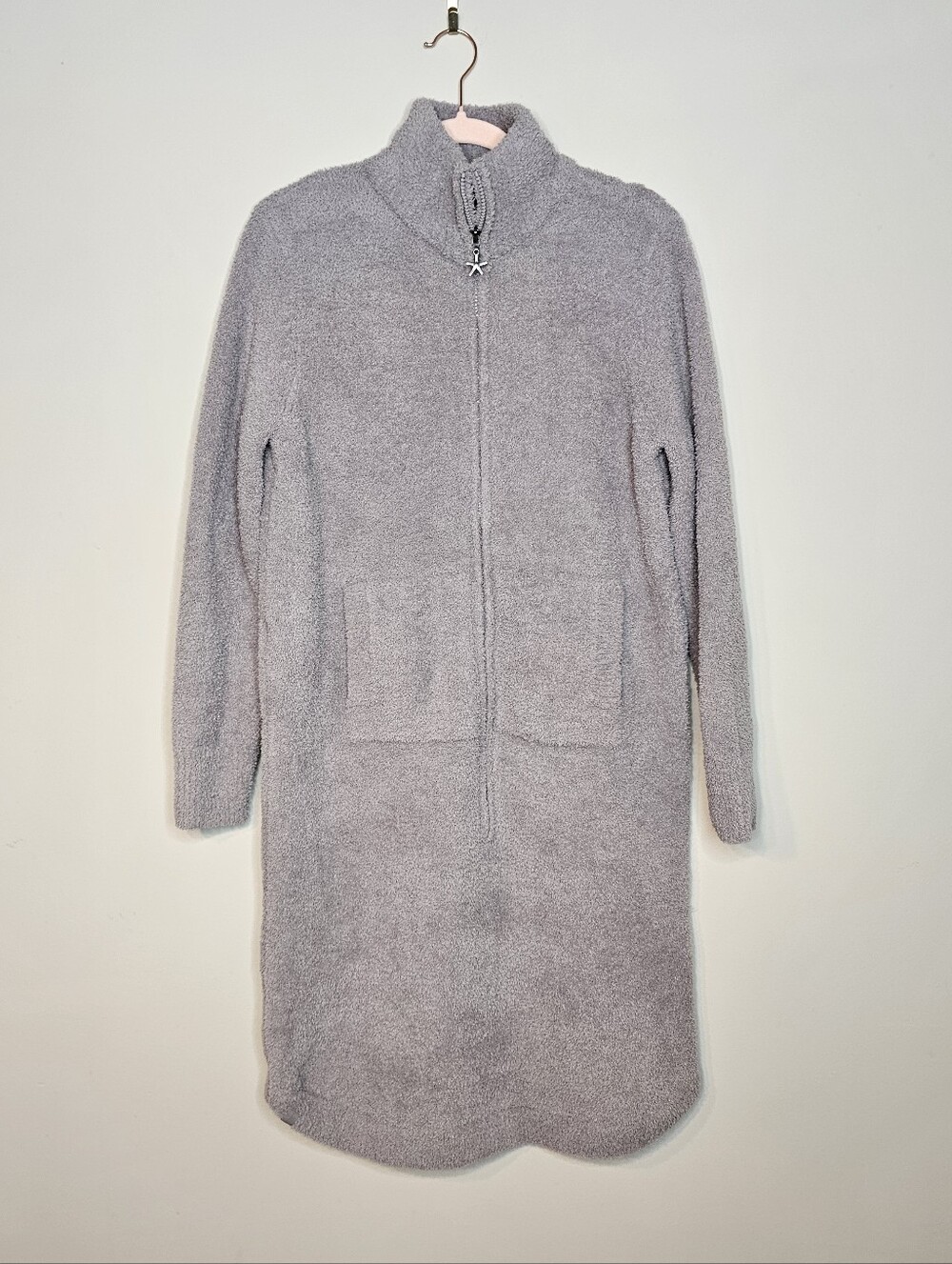 Barefoot Dreams CozyChic 1/2 Zip Robe Light Gray S/M